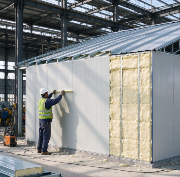 Steel Structure Building Glass Wool Panel