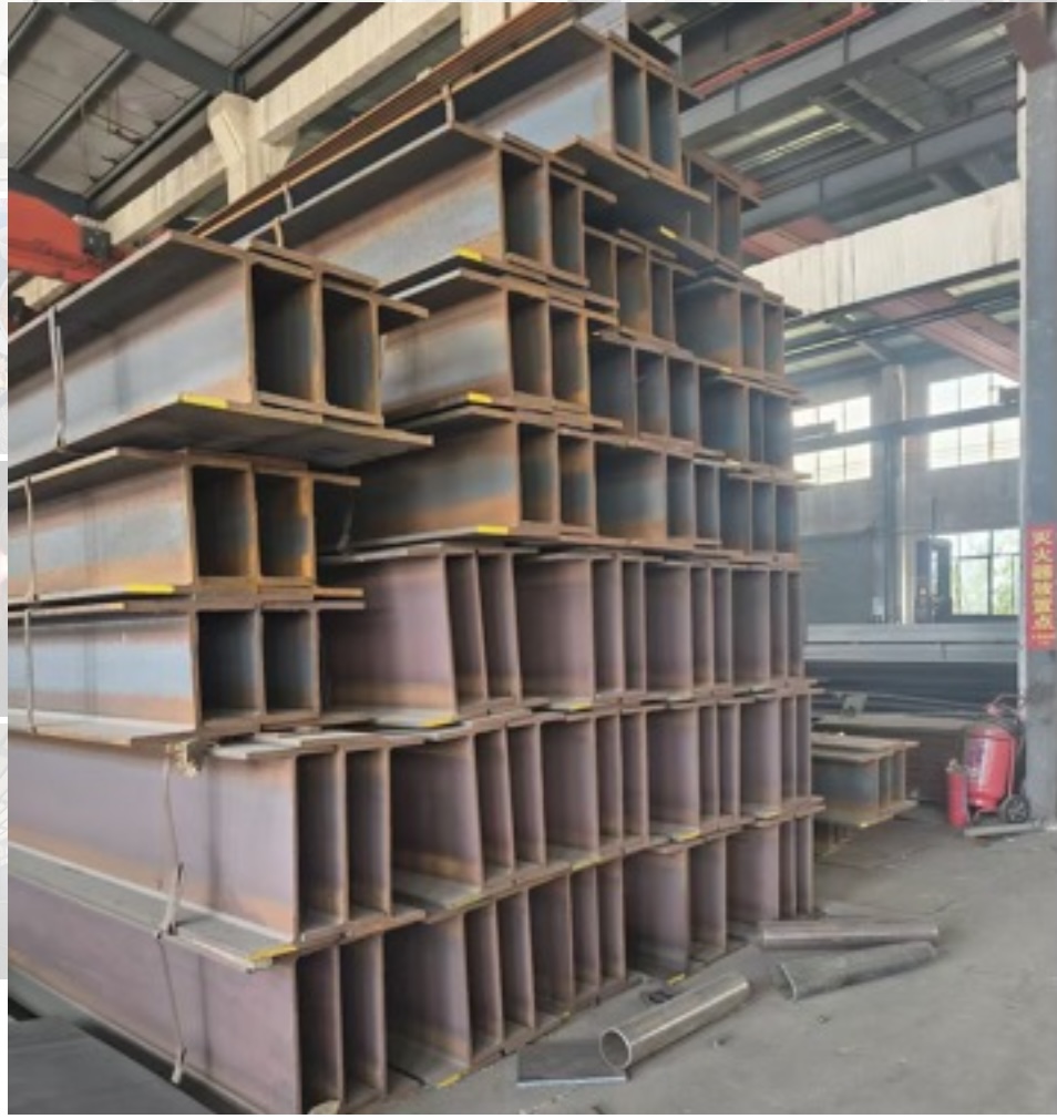 stacked‑h‑beam‑steel‑sections‑factory‑warehouse‑structural‑steel‑h‑profile