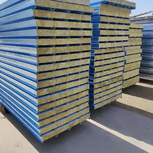 Waterproof-rock-wool-core-sandwich-roof-panels-for-industrial-warehouses