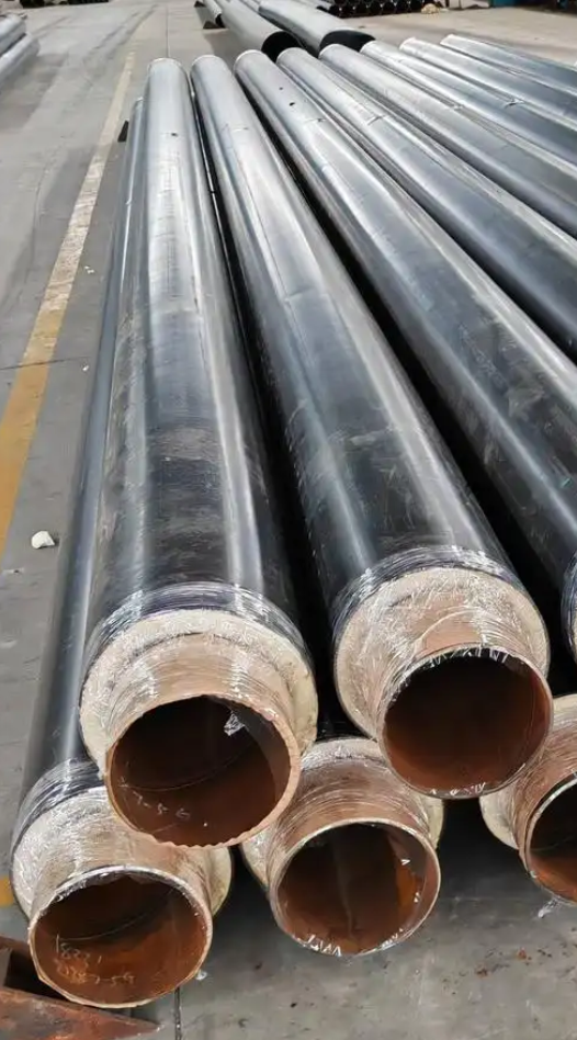direct-buried-polyurethane-insulation-steel-pipe-black-hdpe-casing-for-thermal-pipeline