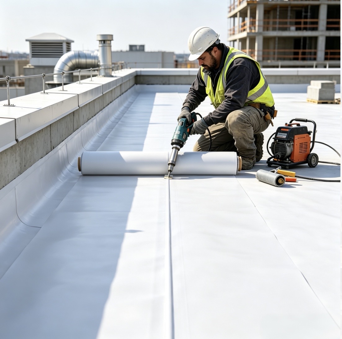 white-homogeneous-pvc-membrane-roof-installation-worker-hot-air-welding