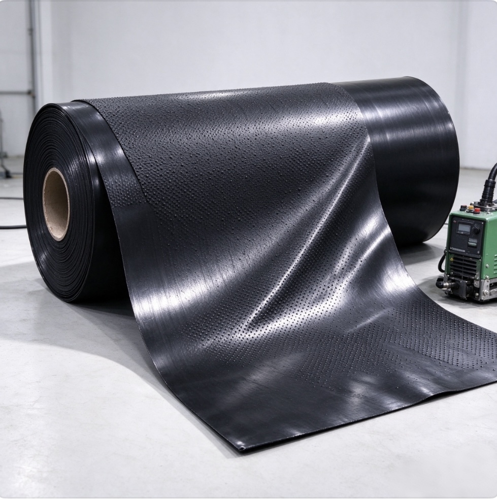 textured-hdpe-geomembrane-roll-single-double-sided-rough-surface-for-slope-lining