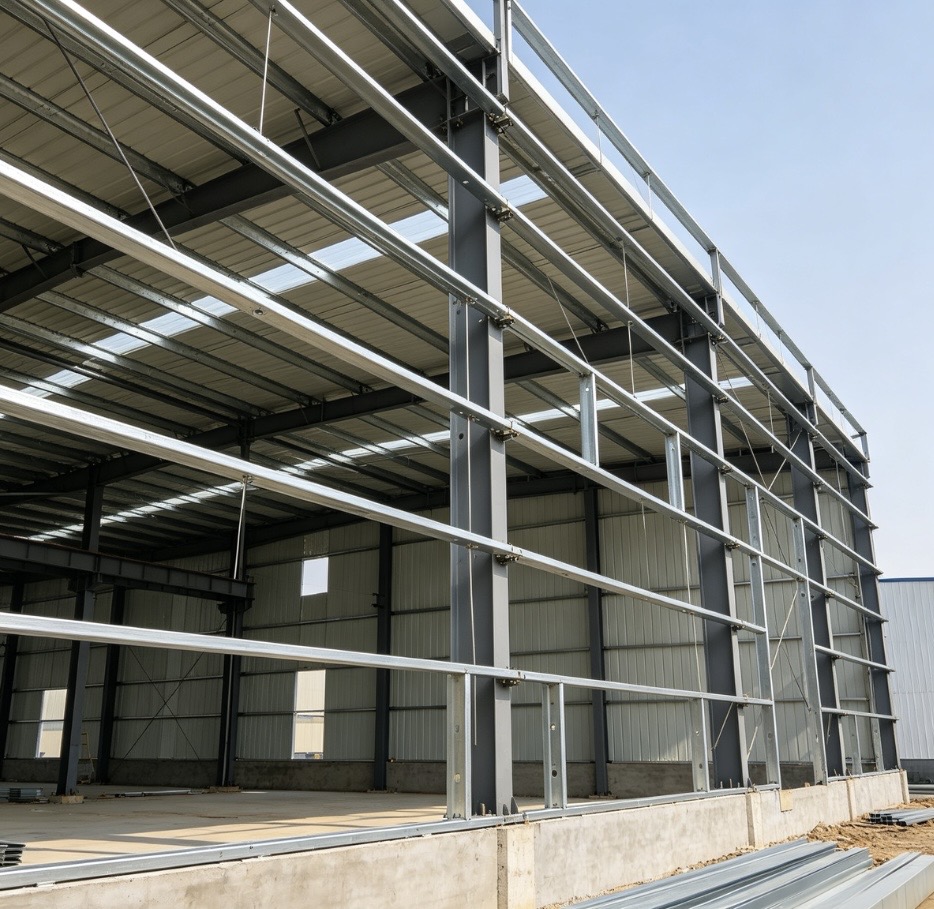 steel-structure-workshop-building-under-construction-with-steel-columns-and-rafters