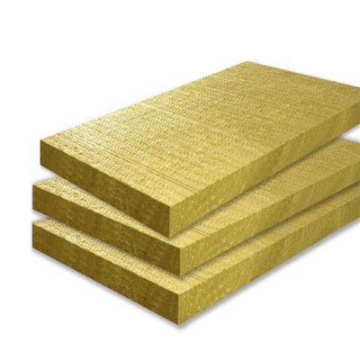 Yellow-rock-wool-board-stack-for-thermal-and-acoustic-insulation