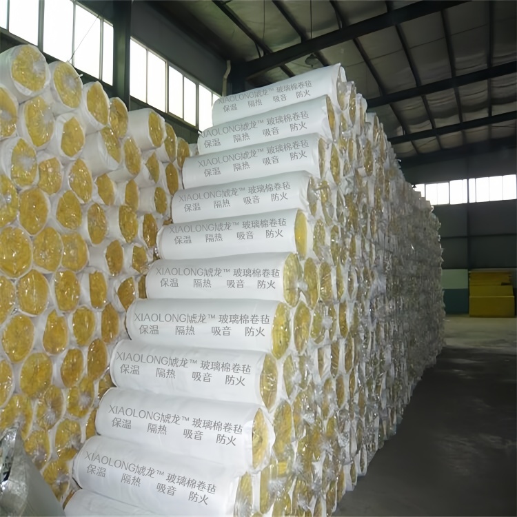 glass‑wool‑blanket‑warehouse‑stock‑packaged‑insulation‑rolls