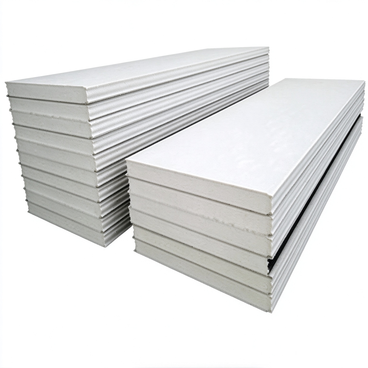 White-polyurethane-foam-insulation-board-stack-for-building-thermal-insulation